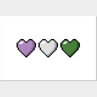 Genderqueer Pixel Hearts Posters and Art